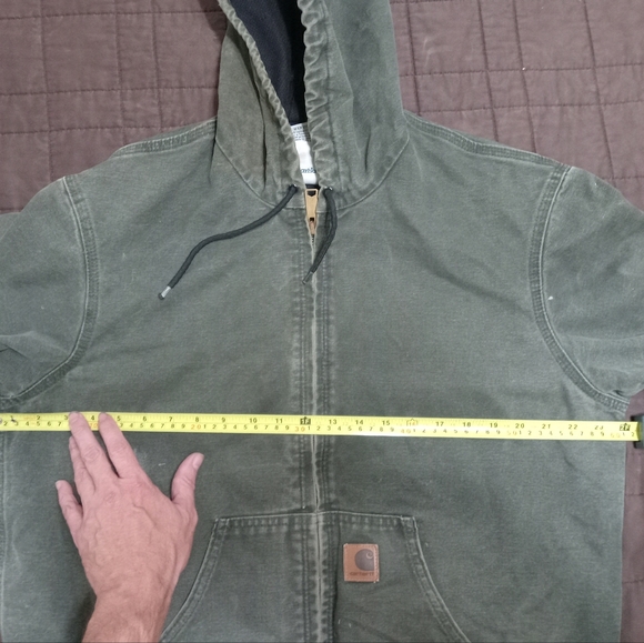 Vintage Carhartt J25 MOS Jacket Mens Medium Green Hooded Canvas Workwear Outdoor - Picture 14 of 15